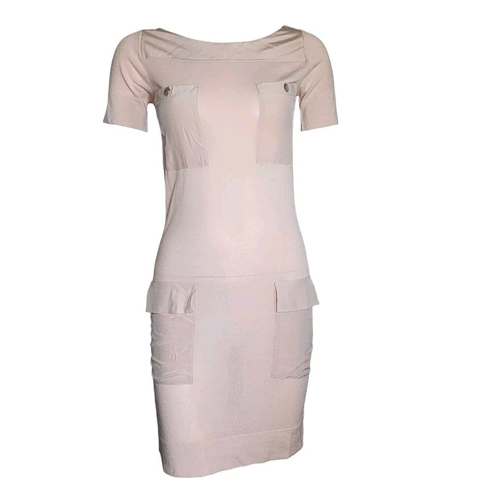 LACOSTE Solid All Light Pink‎ Pullover Short Sleeve Pockets Dress Womens Size 32